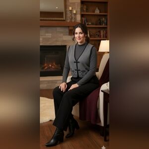 Squaw Valley wool embroidered vest, size PM EUC